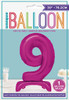 Number 9 Standing Hot Pink Balloon