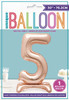 Number 5 Standing Rose Gold Balloon