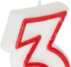 Number 3 Classic Birthday Candle - 13cm
