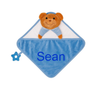 Personalised Embroidery 3D blue Teddy Head Comforter