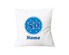 Personalised Blue Dots Age 50 Cushion