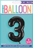 Black Number 3 Super Shape Balloon - 86cm