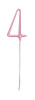 Pink Number 4 Sparkler Candle