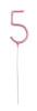 Pink Number 5 Sparkler Candle