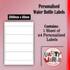Personalised Baby Shower Monkey Water Bottle Labels Size