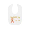 Personalised Pink Teddy Bear Christening Bib