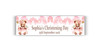 Personalised Pink Teddy Bear Christening Banner