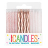 Rose Gold Glitter Spiral Birthday Candles