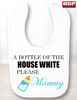 Personalised Bottle Of House White Baby Bib