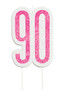Pink 90th Birthday Candle