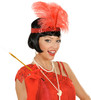 HEADBAND THE ROARING 20s SEQUIN WITH 2 FEATHERS & GEM RED