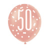 Rose Gold 50th Birthday Balloons