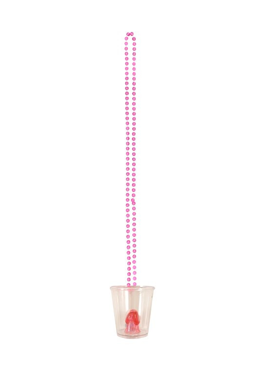 Hen Night Willy Shot Glass Adult Pink Necklace