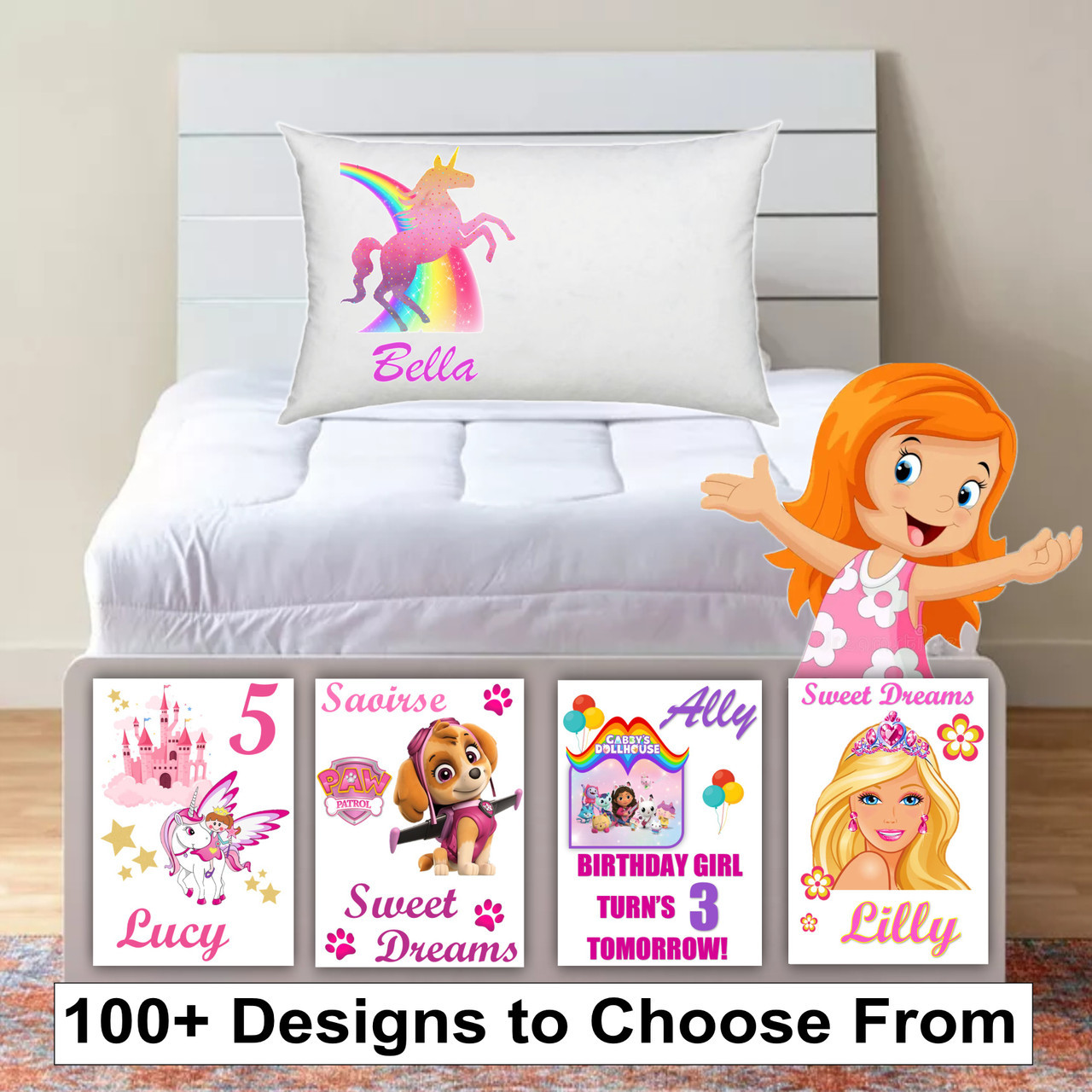 Kids Bedding Justice Faux Fur Unicorn Bedding Pillow Covers