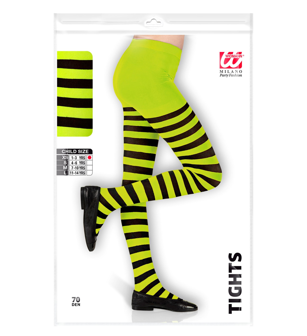 Kids Green Striped Tights Kids Costume Accessories - Main Image
