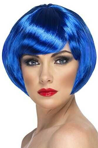 Blue Short Bob Wig with Fringe PartyWorld
