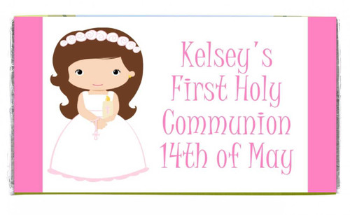 Girls Personalised Communion Chocolate Bars (7 Pack)