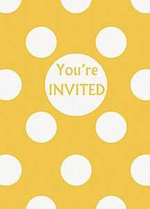 Yellow Dots Party Invitations