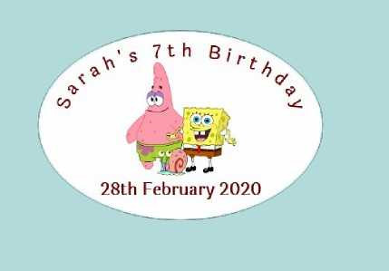 Personalised Spongebob Labels (8 Pack)