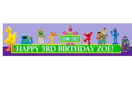 Personalised Sesame Street Banner | Sesame Street Party Supplies | Personalised Kids Birthday Banners