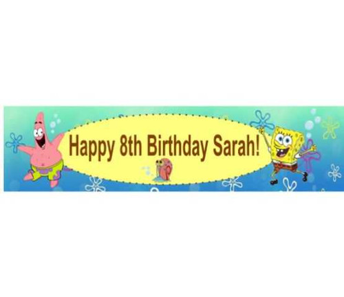 Personalised Spongebob Banner | Spongebob SquarePants Party Supplies | kids Party Supplies