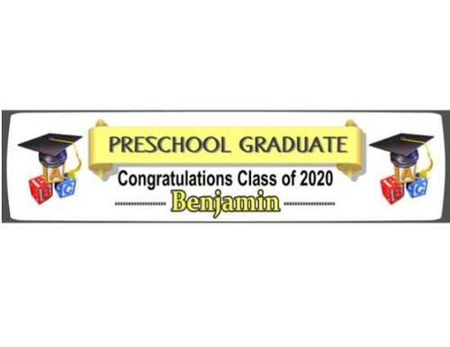 Personalised Preschool Grad Banner