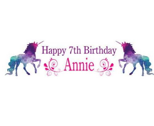 Personalised Unicorn Banner | Unicorn Birthday Banner | Personalised Kids Birthday Banner