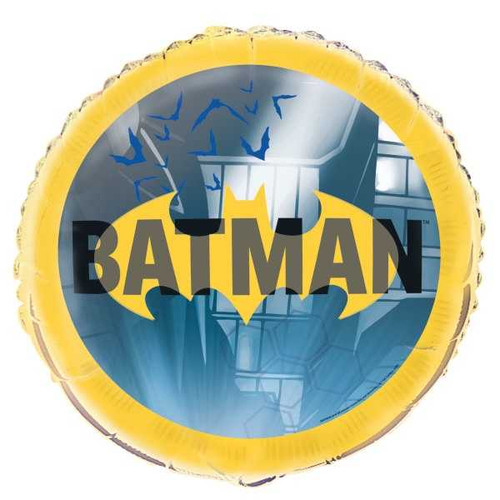 Batman Foil Balloons | Yellow Batman Round Foil Balloon (45cm)