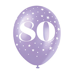 80th Birthday Helium Balloons