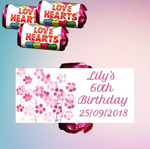 Personalised Birthday Woman Lovehearts (9 Pack)