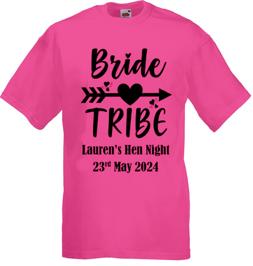 Personalised Bride Tribe Pink Hen Night T-Shirt | Hen Party T-Shirts | Hen Night T-Shirts
