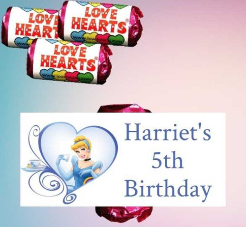 Personalised Cinderella Loveheart Sweet (9 Pack)