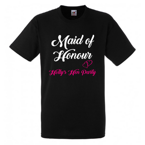 Personalised Maid Of Honour Hen Night T-Shirt | Hen Party T-Shirts | Hen Night T-Shirts