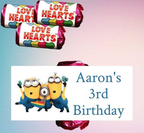 Personalised Minions Loveheart Sweets (9 Pack)