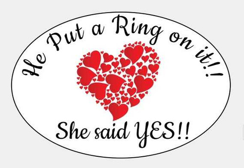 Personalised She Said Yes Label (8 Pack)