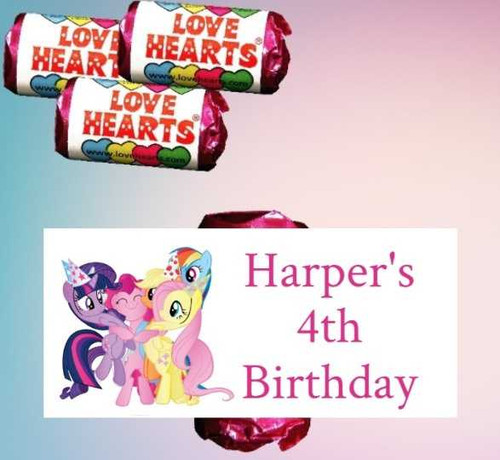 Personalised My Little Pony Lovehearts (9 Pack)