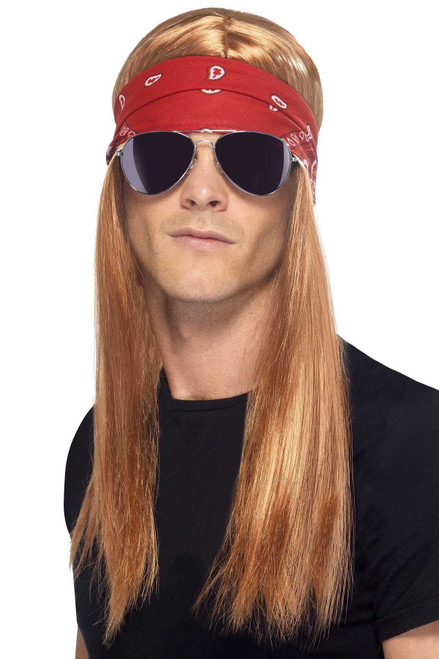 90s Rocker Kit | Mens Fancy Dress Wig | Mens Halloween Wig