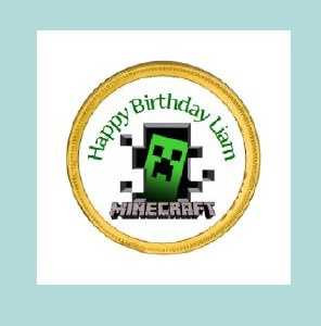Personalised Minecraft Chocolate Coins (15 Pack)