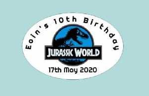 Personalised Jurassic Bag Labels (8 Pack)
