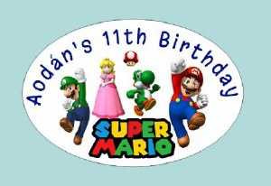 Personalised Super Mario Labels (8 Pack)