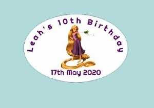 Personalised Tangled Oval Bag Labels (8 Pack)