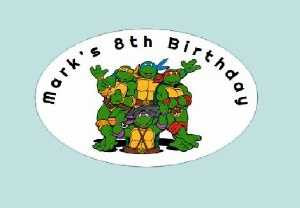Personalised TMNT Oval Labels (8 Pack)