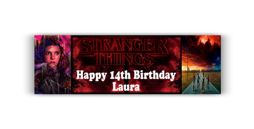 Personalised Stranger Things Banner | Stranger Things Party Supplies | Personalised Kids Birthday Banners