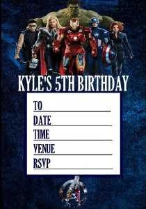 Personalised Avengers Invites