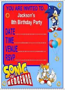 Personalised Sonic Invites