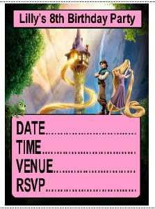 Personalised Tangled Invites