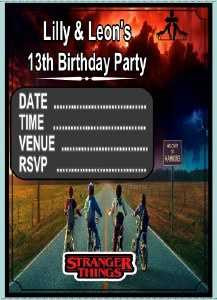 Stranger Things Invitations