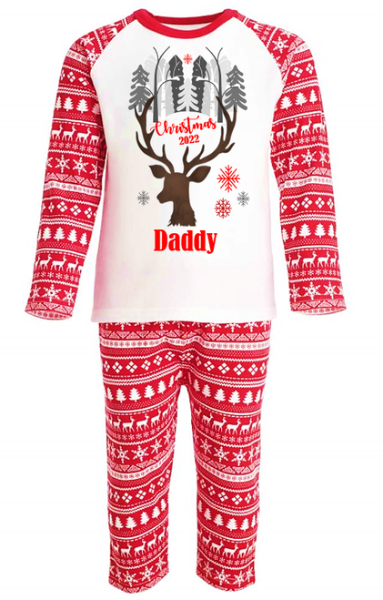 Personalised Mens Reindeer PJs