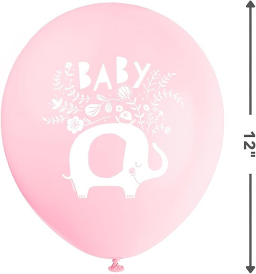 Pink Baby Shower Balloons - Pack of 8 | Pink Baby Shower Party Supplies