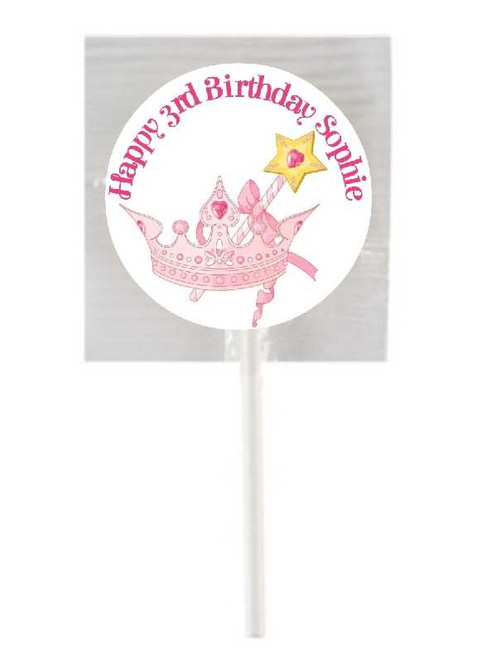Personalised Pink Princess Lollipops (15 Pack)